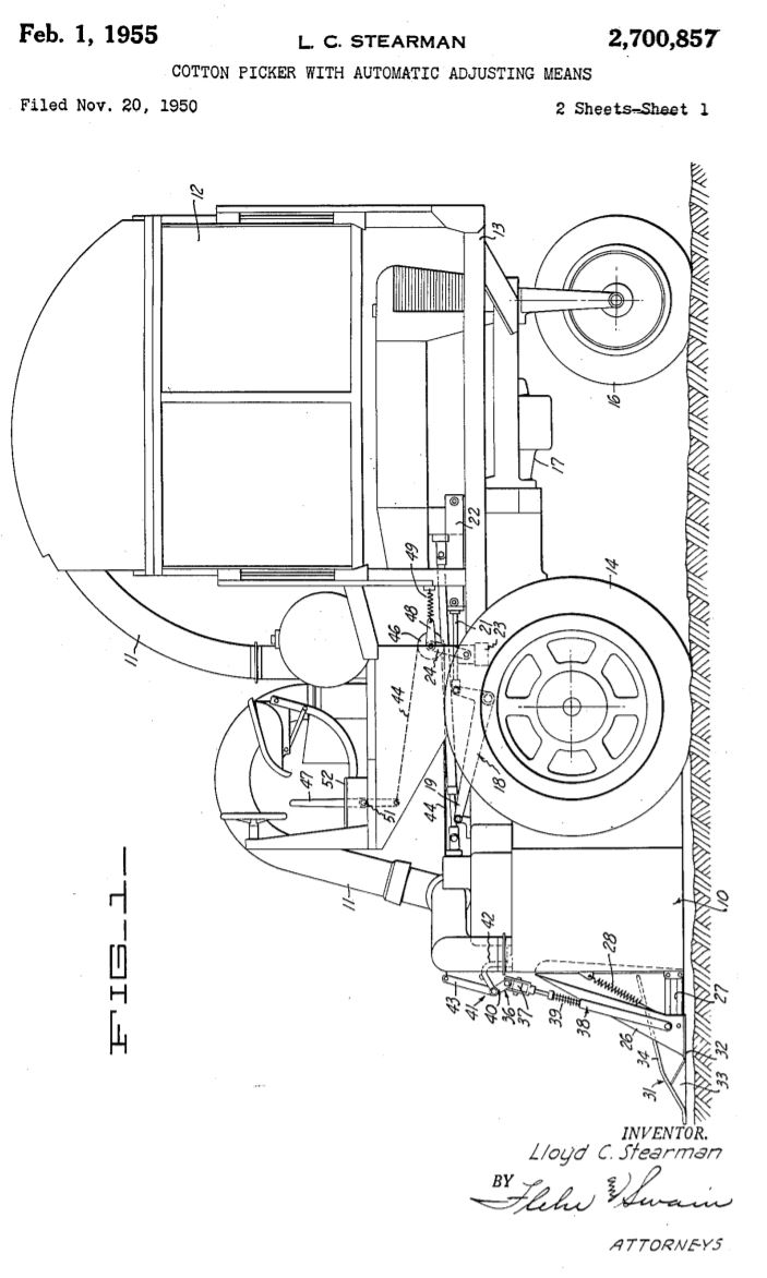 Stearman-patent-cotton-picker